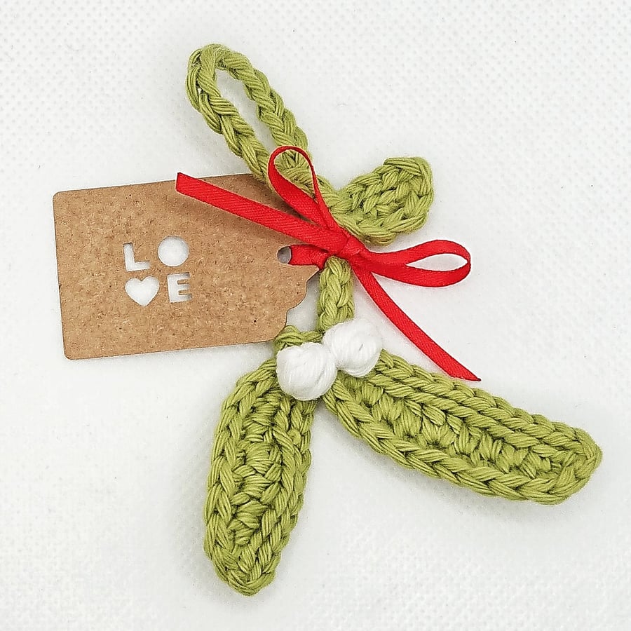 Crochet Mistletoe, Mistletoe Decoration, Christmas Hanging Decoration