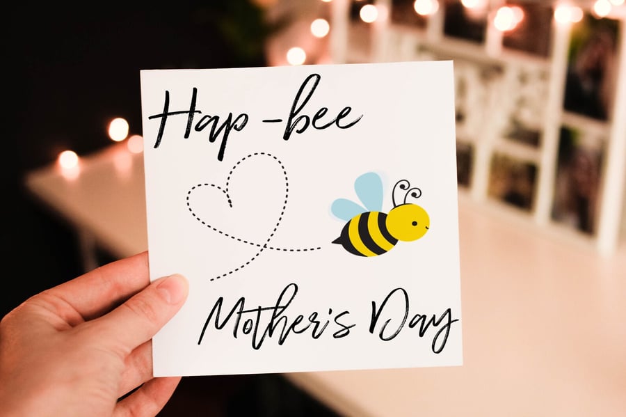 Hap-Bee Mother's Day Card, Wonderful Mum, Card for Mum, Mothers Day Card, Mother