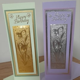 PACK OF TWO HANDMADE BIRTHDAY CARDS.