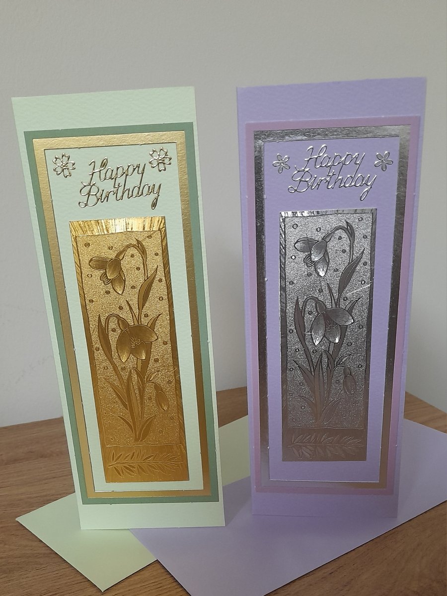 PACK OF TWO HANDMADE BIRTHDAY CARDS.