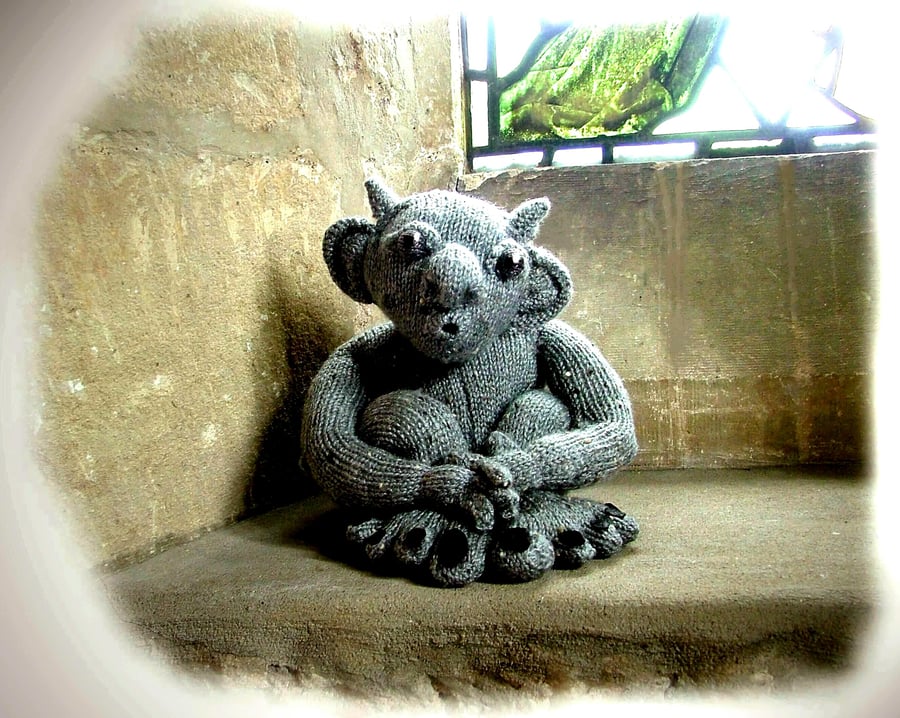 GOSWALD of GRAVENEY ST GEORGE  gargoyle toy knitting pattern