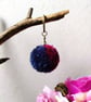 Wool Pompom Keyring, 5cm, Fluffy Pompom Plush Keychain, Stocking Filler. - Image 2