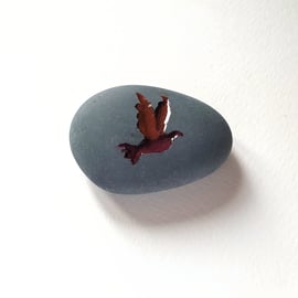 Love Token Stone, Symbol Of Love Stone, Sunset Dove Design, Hand Carved Stone