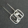 Edge of the woods square bird drop earrings