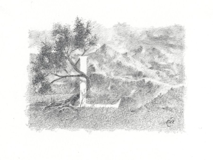 Drawn Illustrated letter 'L'