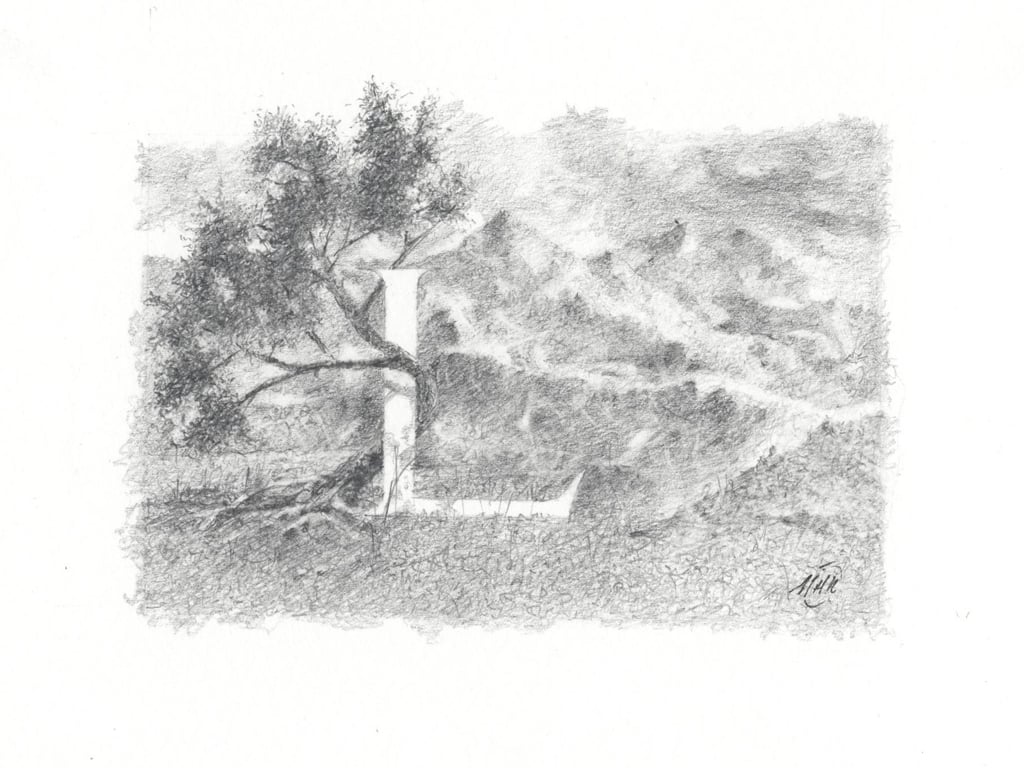 Drawn Illustrated letter 'L'