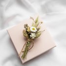 Dried Flower Mini Posy in a pale pink Gift Box Daisy and Strawflower