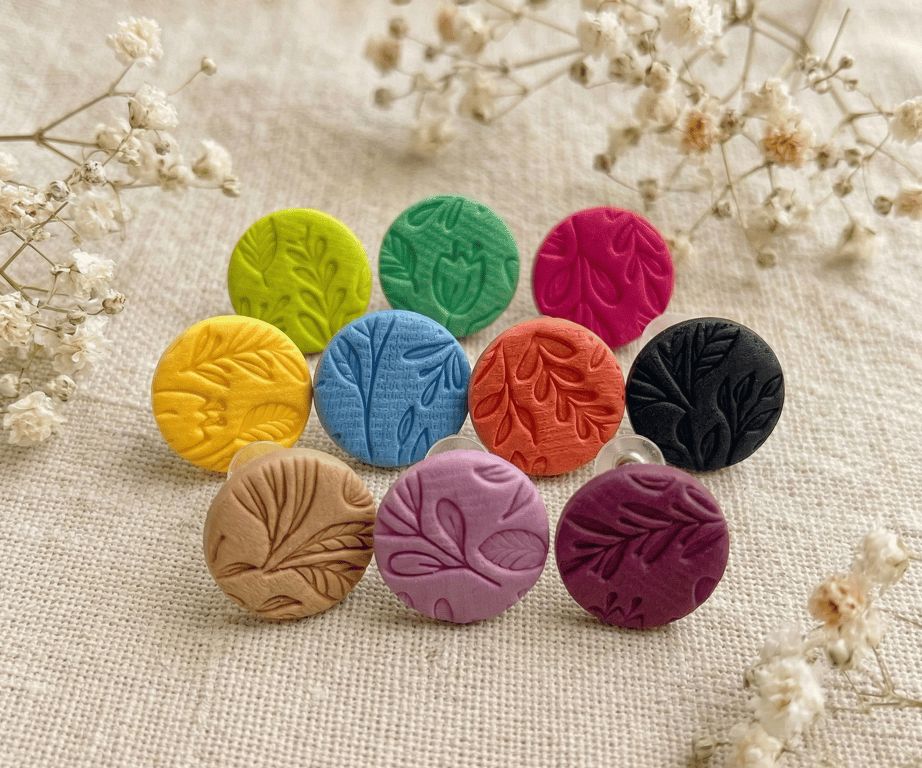 Custom Colour Polymer Clay Studs - Daily Studs for Women