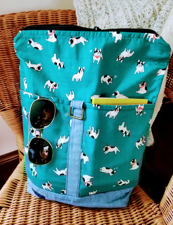French bulldog roll top rucksack  UK delivery free