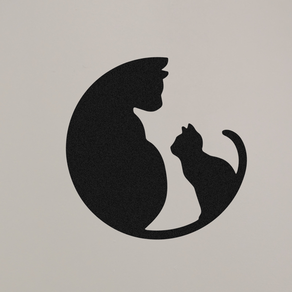 Feline Harmony Silhouette Ornament