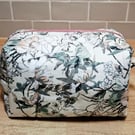 Boxed toiletry bag with pink cream and green florals