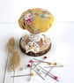Floral Mushroom Pin Cushion with Pastel Flowers