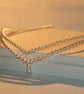 Handmade pearl double wedding bridal forehead tiara  circlet brow band