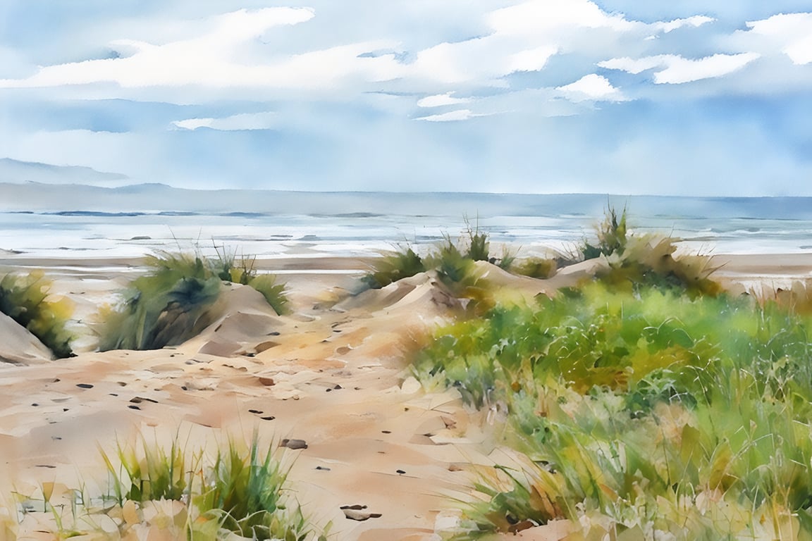Beach Anglesey Blank Greeting Card A5