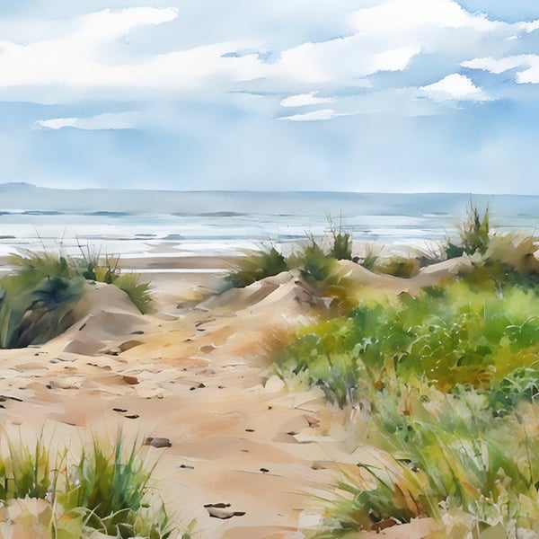 Beach Anglesey Blank Greeting Card A5