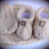 British Alpaca & BFL Hat, Booties & Mittens Set