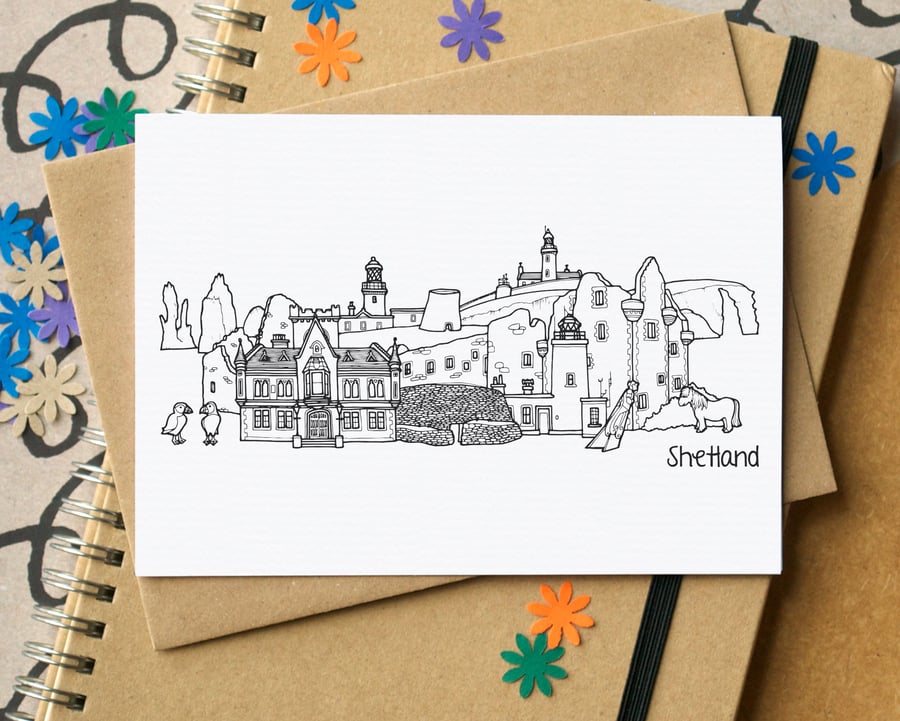 Shetland Skyline Greetings Card