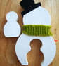 Painted Wooden Snowman With Pop Out Mini Snowman - Image 4