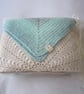 Large Green and Beige Throw, Hand Crocheted, Sofa Throw, Bed Throw, New Home  - Image 7