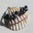 Snowflake Obsidian Gemstone Beaded Bracelet "Steller"