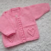 14" Hearts One Button Cardigan