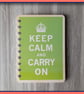 Keep Calm and Carry On poster spiral bound Notebook Green - Image 2
