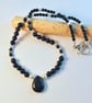 Blue Goldstone Necklace, Stars & Pearls, Birthday, Valentine, Mother's Day Gift - Image 6