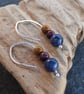 Blue Sodalite and Jasper Bead Drop Earrings, Argentium Silver Earrings - Image 5