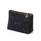 Black and Gold Makeup or Toiletries Bag
