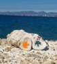 Burnt Orange Maple Leaf 2 in 1 Worry Stone Brooch 