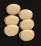 Vintage Buttons: Latte Coloured Center, Golden Rim, Oval 6x19mm - Image 2