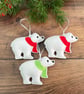 Polar Bear With Scarf Christmas Hanging Decoration Personalised Gift - Image 2