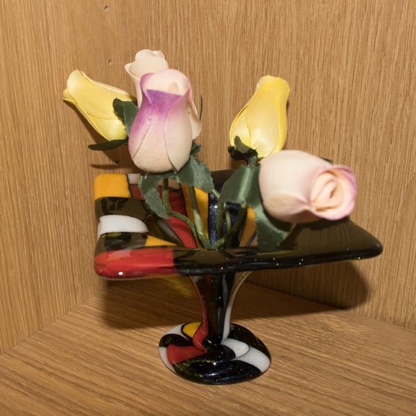 Glass Posy Vase - Mondrian Inspired - 9138