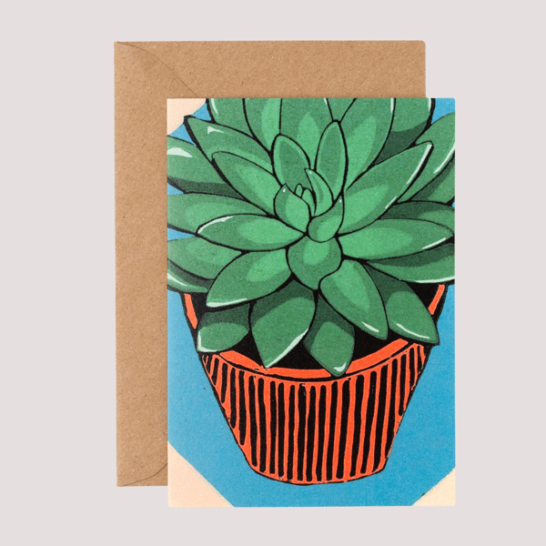 Plant Card, Succulent Card, Echeveria Card, New Home Card, Art Card