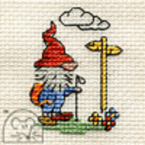 Mouseloft Stitchlets 'Just Gnomes! - Hiking Along' Cross Stitch Kit