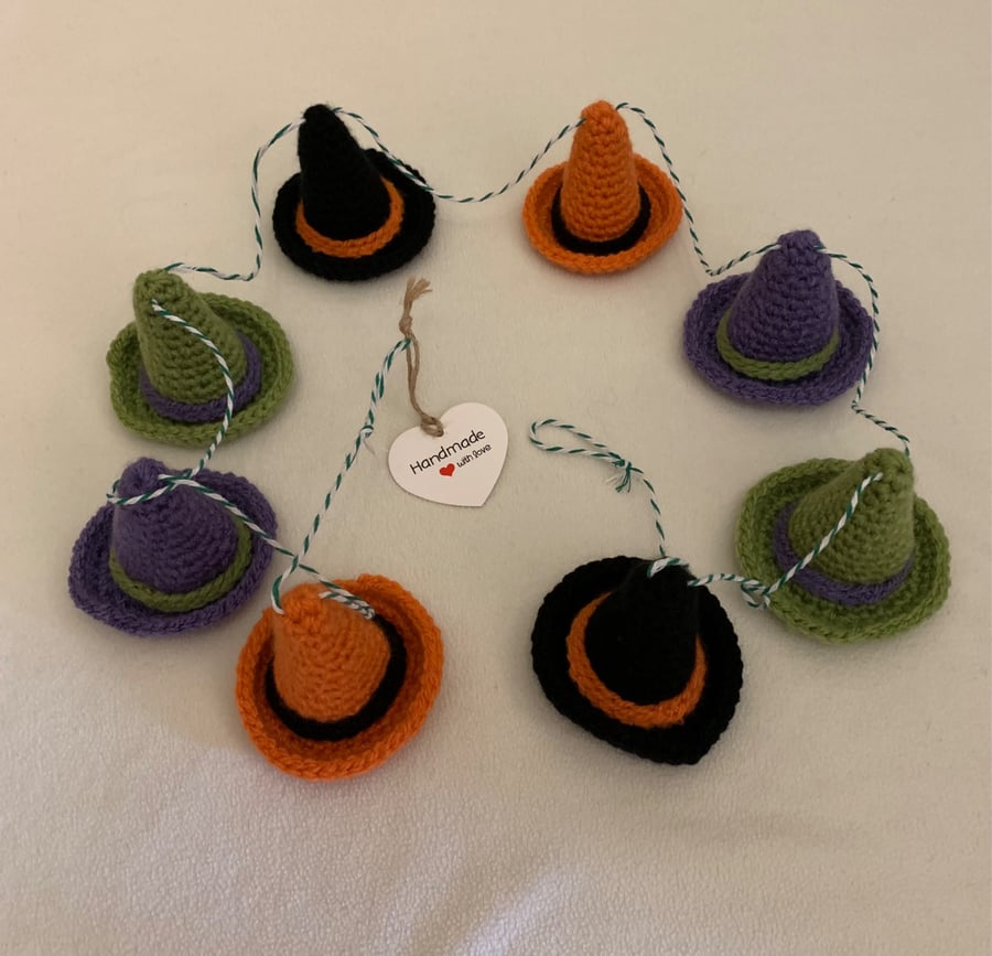Image of Handmade Crochet Witches Hat Bunting
