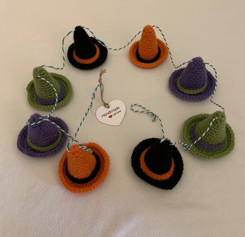 Handmade Crochet Witches Hat Bunting