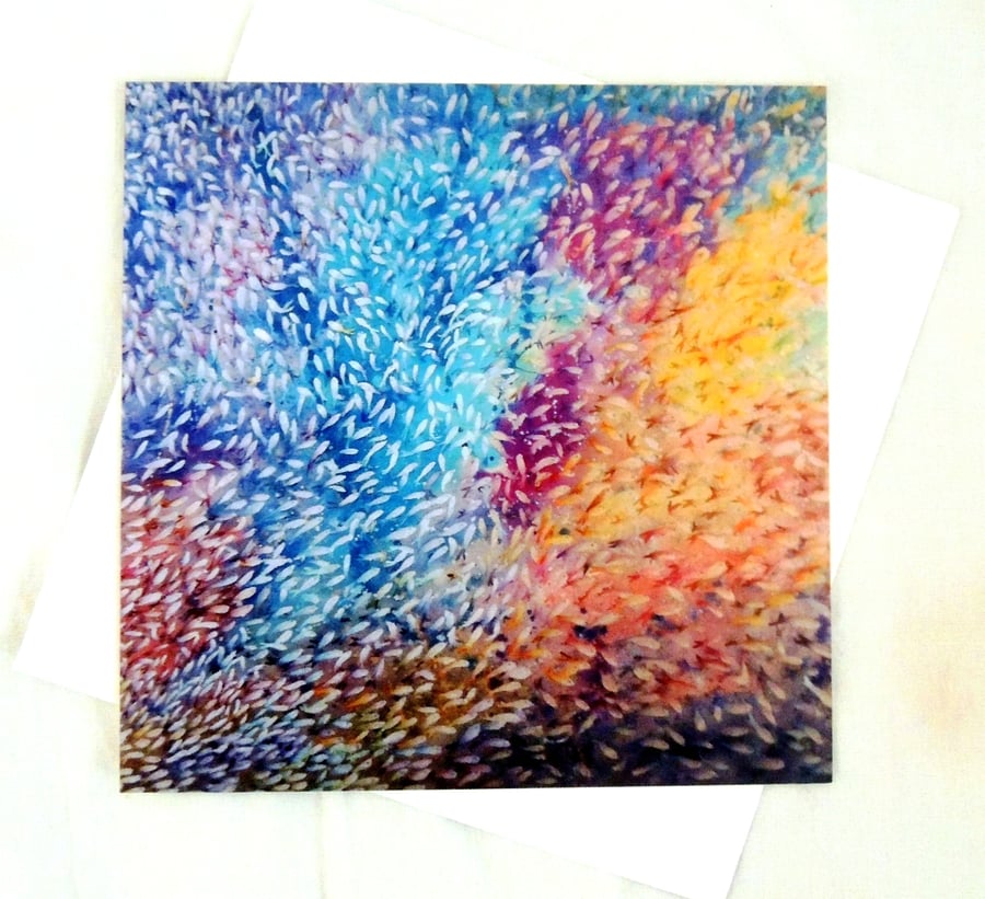 Brightly Coloured Fish Greeting  Card from Original Watercolour Painting