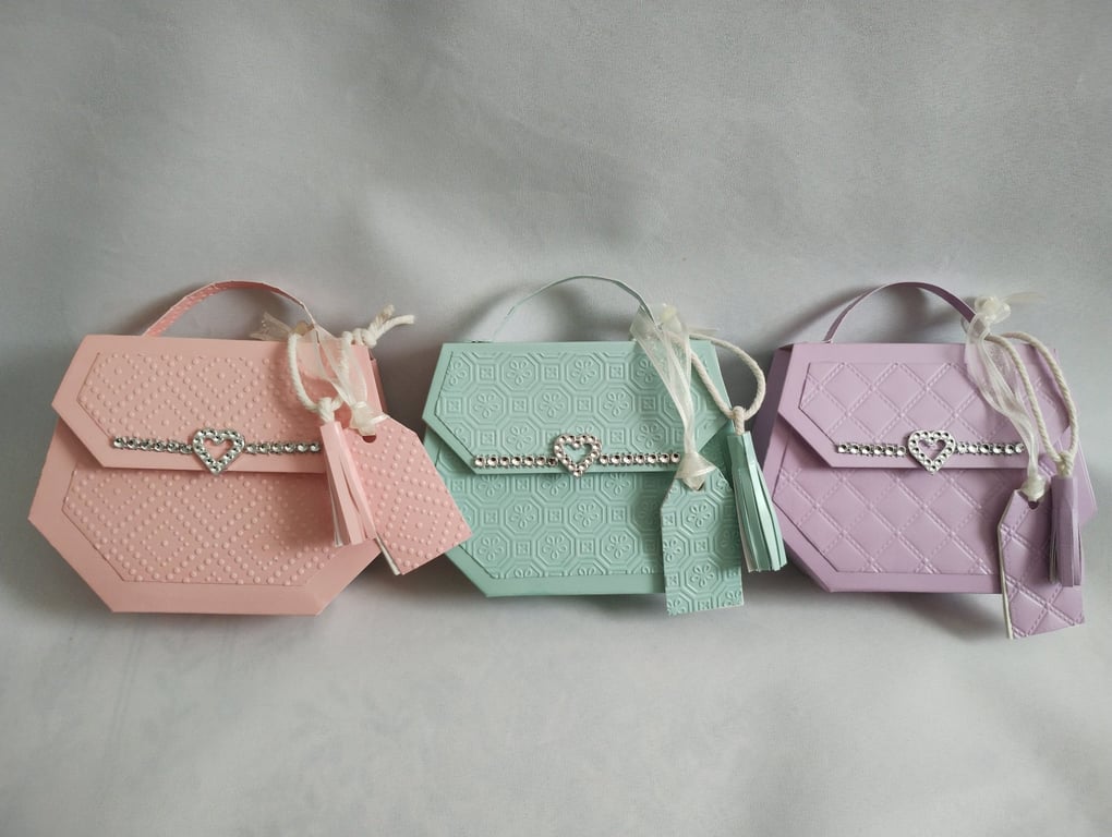 Pretty Pastel Geo Trio Handbag Style Gift Boxes 