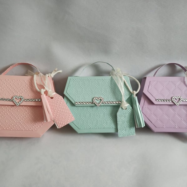 Pretty Pastel Geo Trio Handbag Style Gift Boxes 
