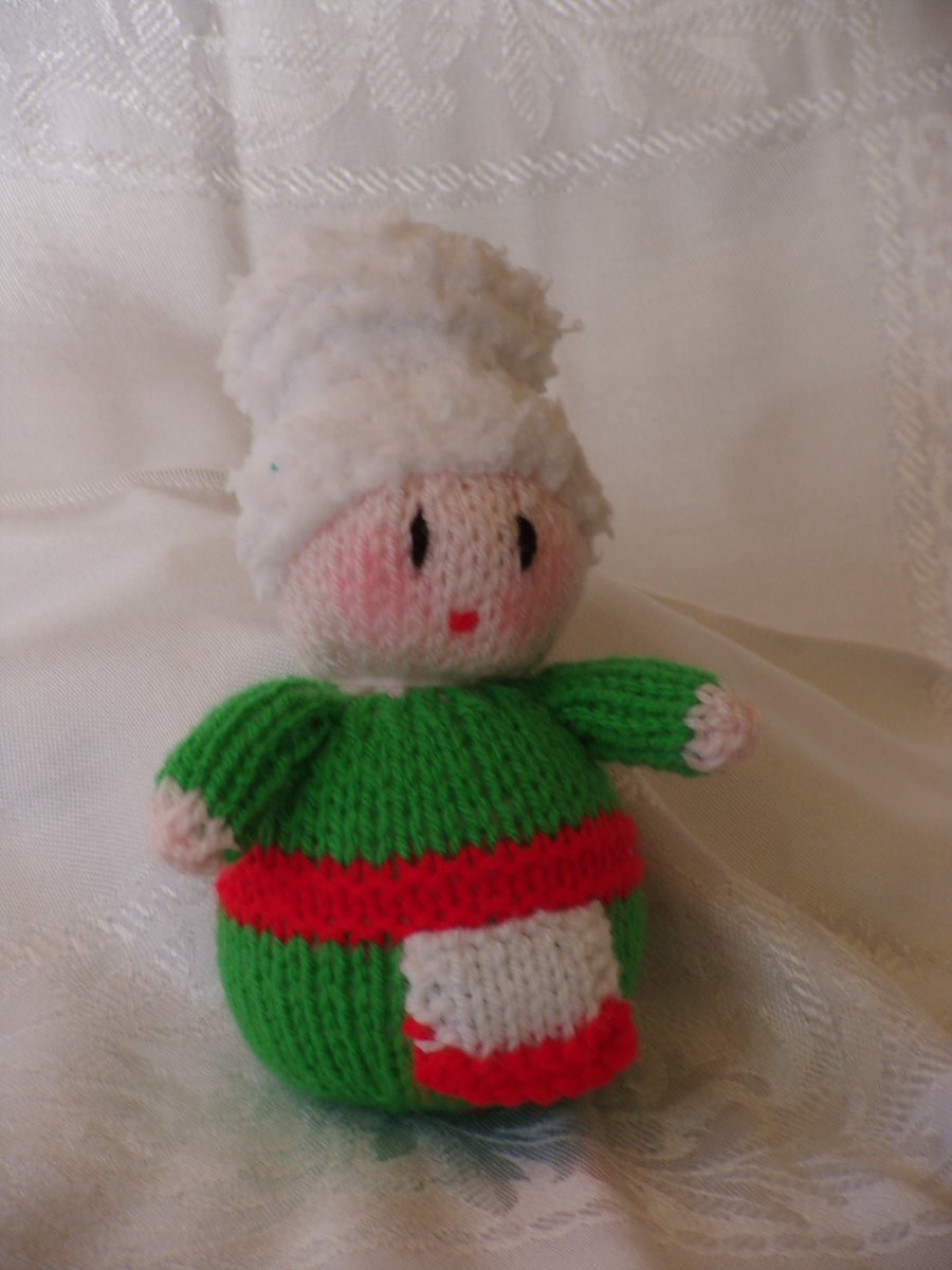 Hand Knitted Mrs Claus Christmas Decoration
