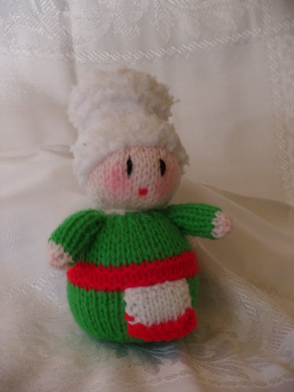 Hand Knitted Mrs Claus Christmas Decoration