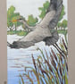 Grey Heron Taking Off.  Original bird artwork, bird drawing - Image 5