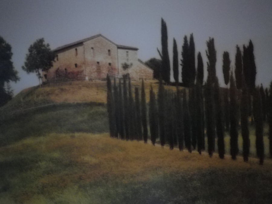 Tuscan  House. A4 unframed,mounted, free hook & easel,   free shipping Ref 2491