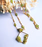 Natural Peridot & Gold Rosary Link 30 Inch Chain and Pendant - Image 6