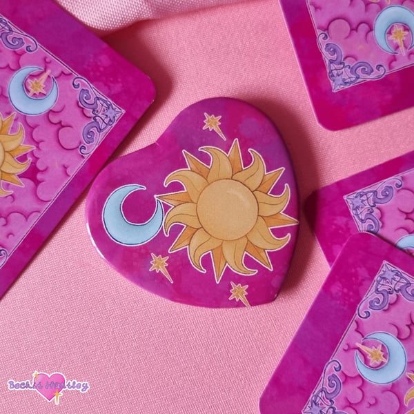 Tarot Heart Button Badge - Button Badges - Accessories