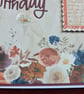 Floral Happy Birthday Card – Handmade Burgundy & Red Flower Birthday Card - Image 4