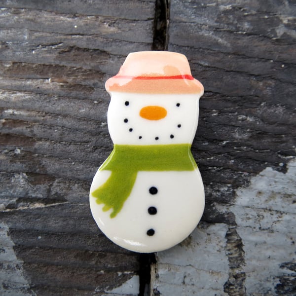 Snowman Brooch