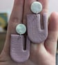 Lilac abstract drop earrings 