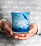 Swallows Return Cyanotype Translucent Blue Tea light holder Seconds Sunday